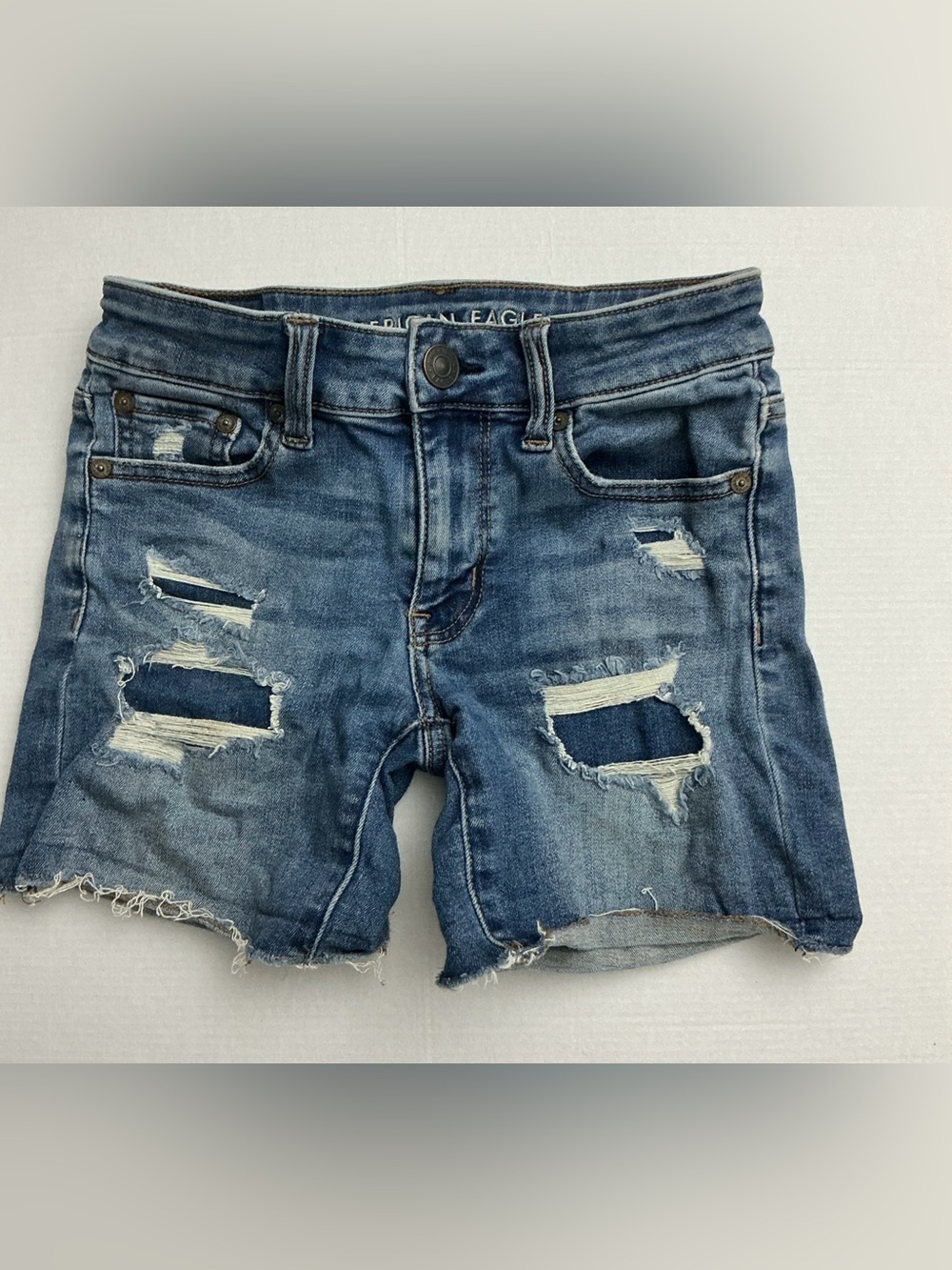American Eagle Shorts Next Level Stretch Midi Jean Denim Cut Offs Women’s 00